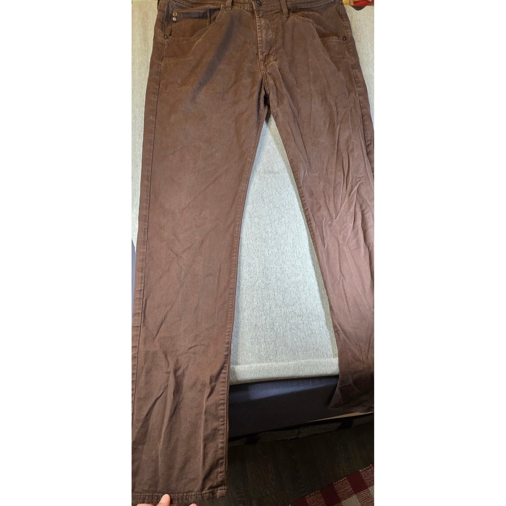 AG Adriano Goldschmied The Matchbox Slim Straight Brown Pants Mens 34 USA Made